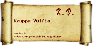 Kruppa Vulfia névjegykártya